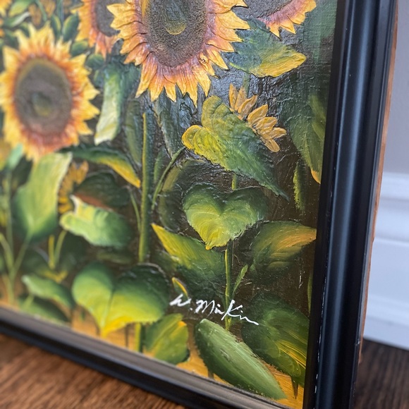 W. Mirkin Original Oil Painting – Sunflower Field (+ Professionally Framed) - Picture 7 of 9